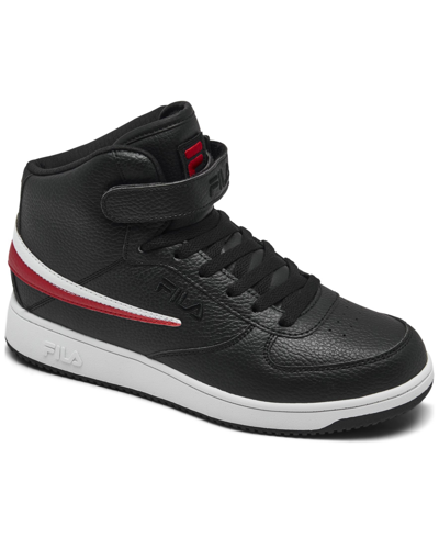 Fila Men's A-high Strap High Top Casual Sneakers From Finish Line In Black,red,white