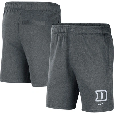 Nike Gray Duke Blue Devils Fleece Shorts In Grey