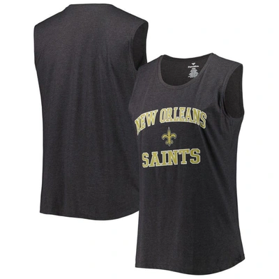 Fanatics Branded Heather Charcoal New Orleans Saints Plus Size Tank Top