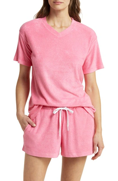 Papinelle Resort Terry Short Pajamas In Raspberry