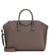 Givenchy 'medium Antigona' Sugar Leather Satchel In Grey