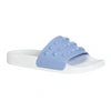 Carmen Sol Franco White Slides In Baby Blue