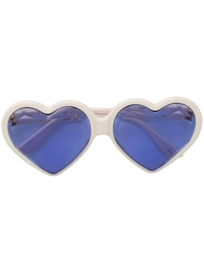 Gucci Heart Frame Sunglasses In Nude & Neutrals