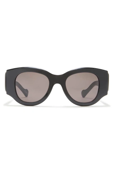 Balenciaga 50mm Round Sunglasses In Black Black Grey