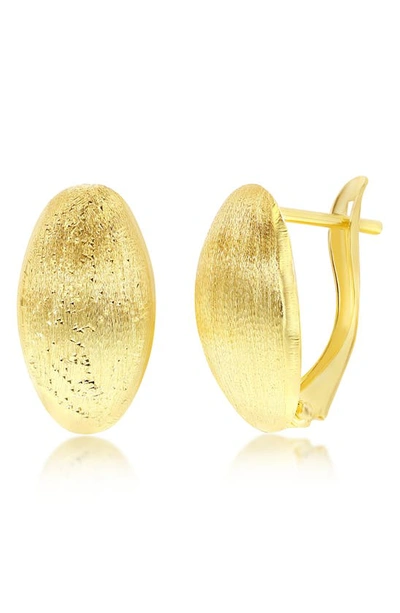 Simona 14k Yellow Gold Brushed Half Huggie Hoop Earrings
