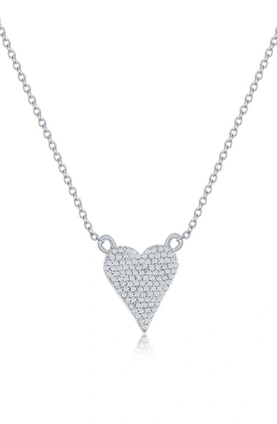 Simona Heart Diamond Necklace In Silver