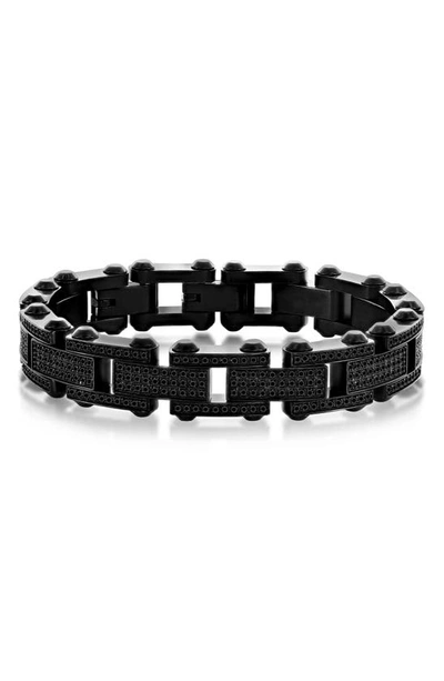 Blackjack Pavé Cz Bracelet In Black