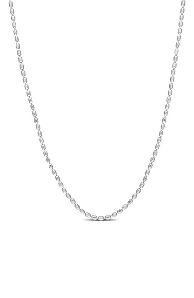 Delmar Sterling Silver 1.5mm Oval Ball Chain Necklace In Metallic