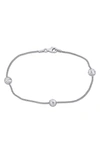 Delmar 6mm Ball Station Chain Bracelet In Silver