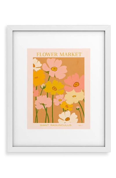 Deny Designs 'flower Market, Giant Ranunculus' By Gale Switzer Framed Wall Art In Beige