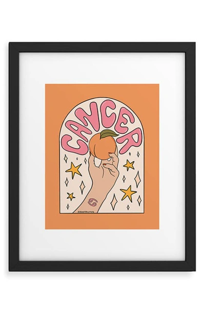 Deny Designs 'cancer Peach Doodle' By Meg Framed Wall Art