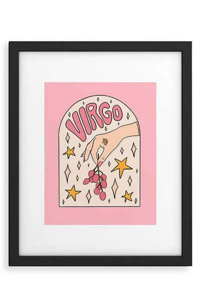 Deny Designs 'virgo Lychee Doodle' By Meg Framed Wall Art In White