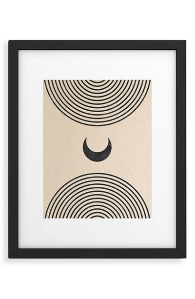 Deny Designs 'moon On Mountain' By Emanuela Carratoni Framed Wall Art In Black-white