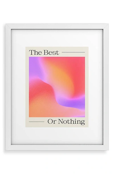 Deny Designs 'the Best Or Nothing' By Ayeyokp Framed Wall Art In Orange
