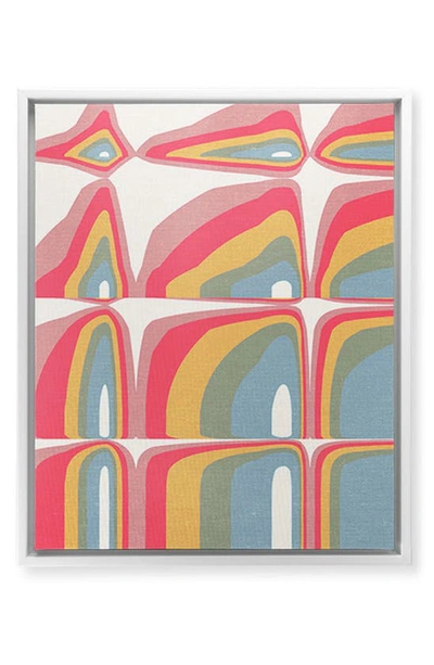 Deny Designs 'whimsical Rainbows' By Emanuela Carratoni Framed Wall Art In Pink Multi