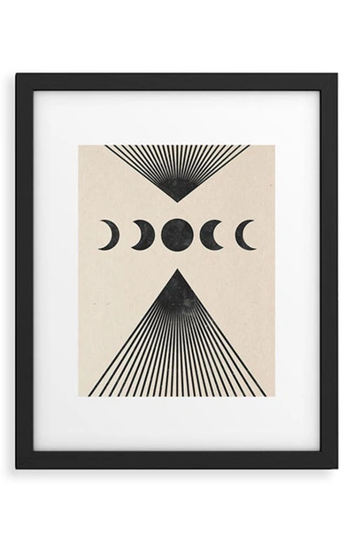 Deny Designs 'moon Phases' By Emanuela Carratoni Framed Wall Art In Black-white