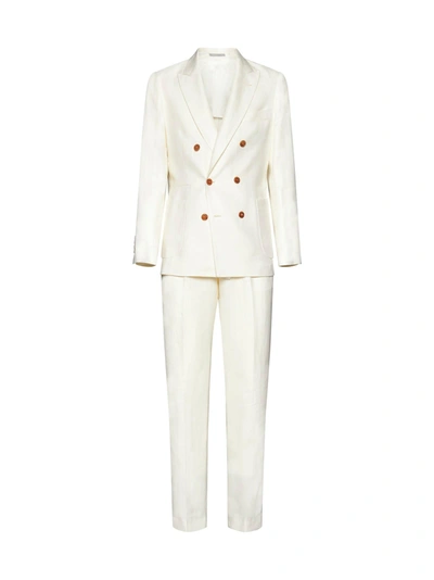 Brunello Cucinelli Suit In Off White