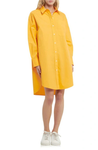 English Factory Classic Collar Shirtdress In Clementine