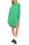 English Factory Classic Collar Shirtdress In Kelly Green