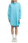 English Factory Classic Collar Shirtdress In Cerulean