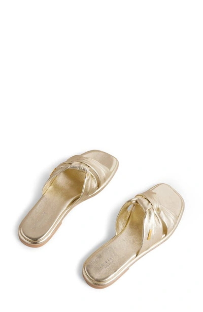 Ted Baker Ashiyu Knot Slide Sandal In Gold