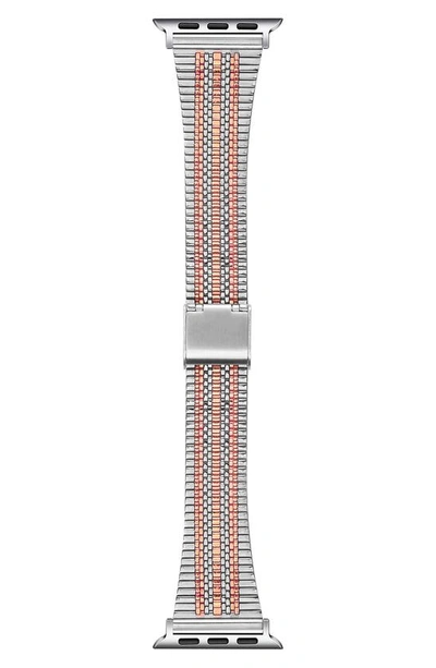 The Posh Tech Eliza Stainless Steel Apple Watch® Watchband In Silver/ Rose Gold