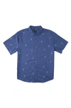 Billabong Kids' Sundays Cotton Blend Button-up Shirt In Dusty Blue