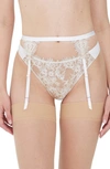 Skarlett Blue Entice Garter Belt In White/ Nylon