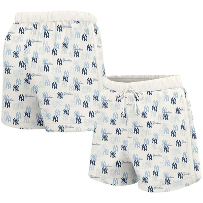 Lusso White New York Yankees Marge Shorts