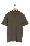 Vince Short Sleeve Slub Polo In Olive Field