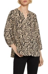 Nydj High-low Crepe Blouse In Richland Tapestry