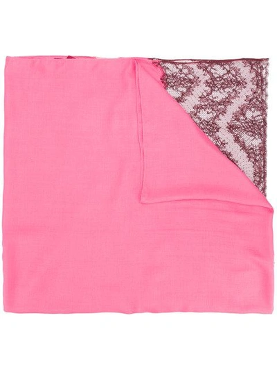 Valentino Garavani Valentino Lace Trim Scarf - Pink