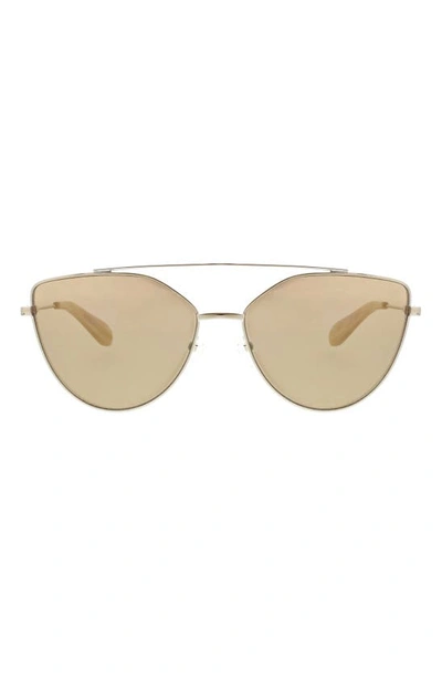 Bcbg 60mm Metal Browline Cat Eye Sunglasses In Metallic