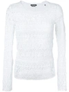 Isabel Marant Knitted Lace Blouse In White
