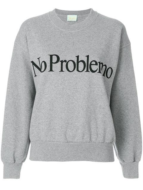 Aries No Problemo Print Sweatshirt In Grey | ModeSens