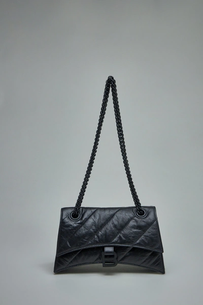 Balenciaga City Reporter Crossbody Chain Bag in Black Leather New – AvaMaria