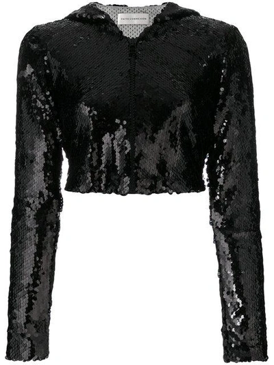 Faith Connexion Cropped Sequinned Jacket In Black
