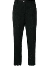 Michael Michael Kors Floral Pattern Cropped Trousers In Black