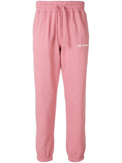Aimé Leon Dore Logo Printed Track Trousers In Pink