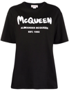 Alexander Mcqueen T-shirt Mcqueen Graffiti In Black