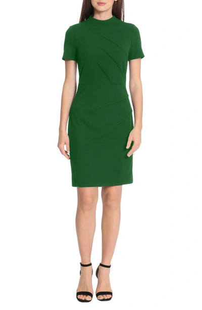 Maggy London Mock Neck Short Sleeve Sheath Dress In Formal Garden