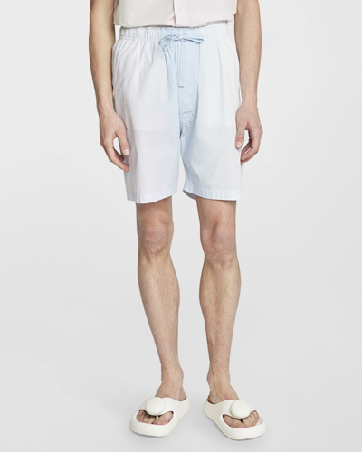 Loewe Men's Fading Stripe Drawstring Shorts In Soft Blue/