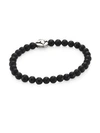 King Baby Studio Men's Onyx Bead & Sterling Silver Bracelet In Black