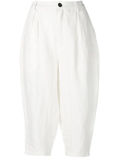 Aleksandr Manamïs Cropped High Waisted Trousers - White