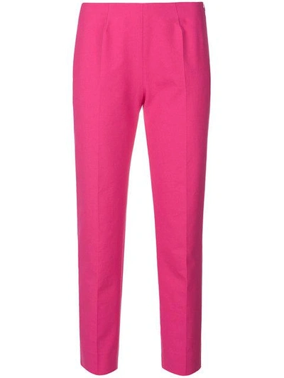 Piazza Sempione Cropped Slim Fit Trousers In Pink