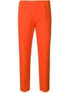 Piazza Sempione Cropped Slim Fit Trousers In Orange