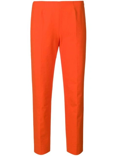 Piazza Sempione Cropped Slim Fit Trousers In Orange