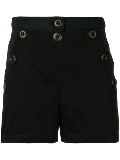 Moncler Button Front Shorts In Black
