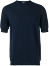 Drumohr Fine Knit Crew Neck T In Blue