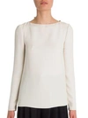 Valentino Bow Cowl-back Silk Cady Top In White